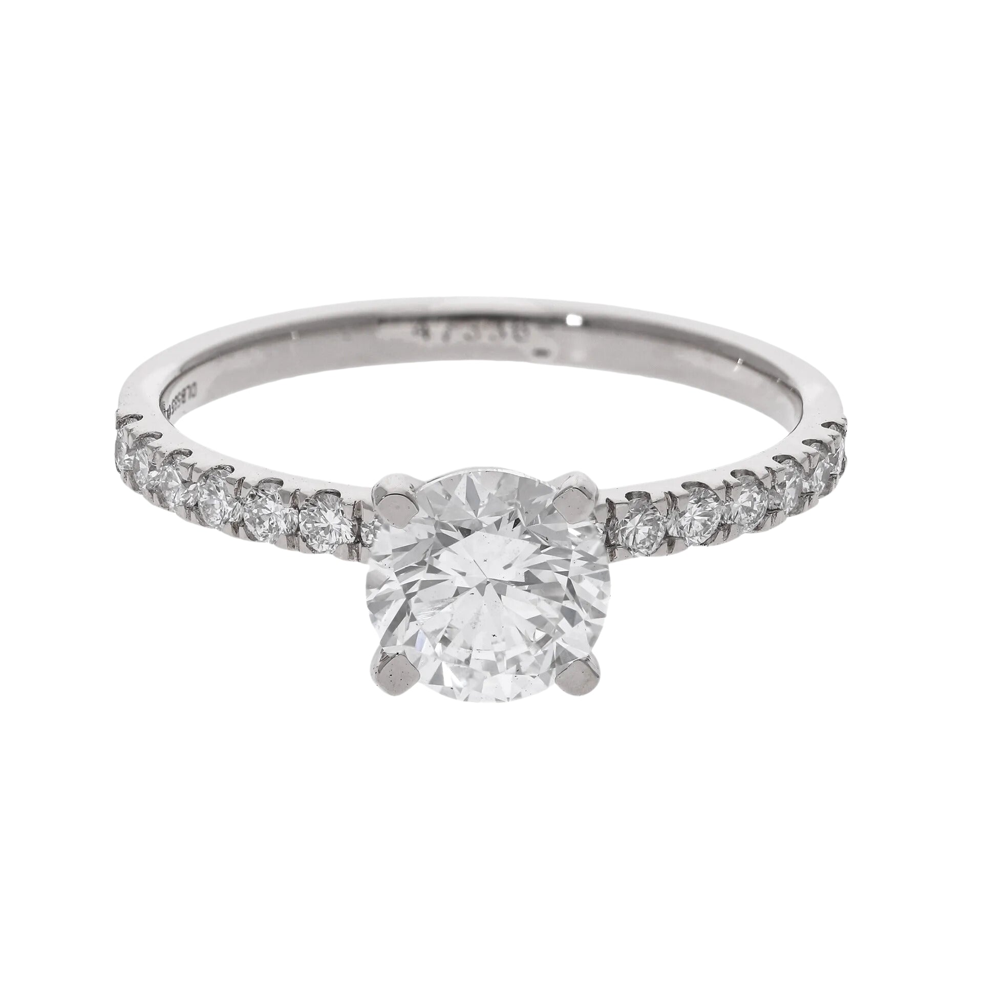 Brilliant Cut Lab Grown Diamond with Side Stones Engagement Ring - Helodia Jewelry