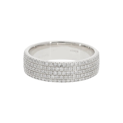 0.60 Ct Natural Pavé Diamond Iced-Out Eternity Ring - Helodia Jewelry