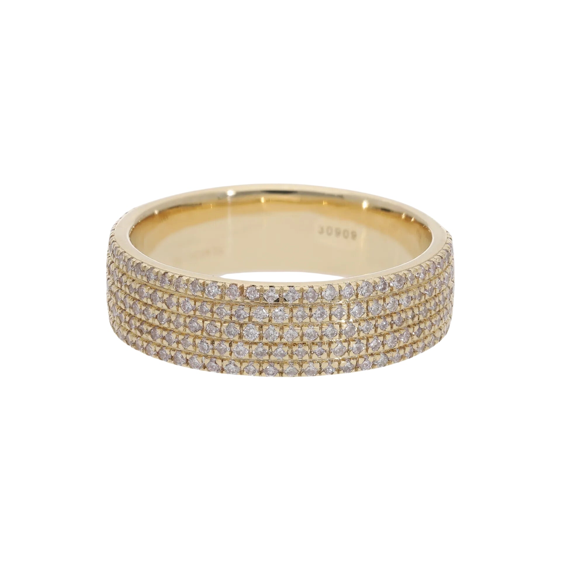 0.60 Ct Natural Pavé Diamond Iced-Out Eternity Ring - Helodia Jewelry