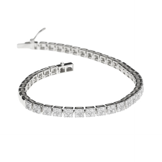 2 Ct Natural Diamond Square Shaped Tennis Bracelet - Helodia Jewelry