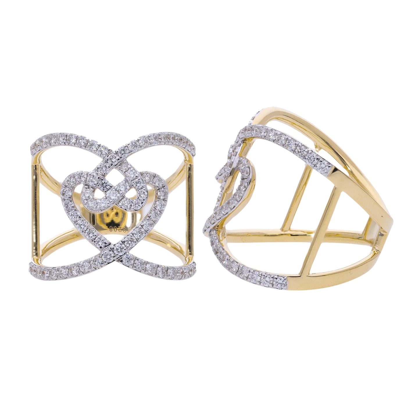 0.77 Ct Natural Diamond Lillian Heart Ring - Helodia Jewelry