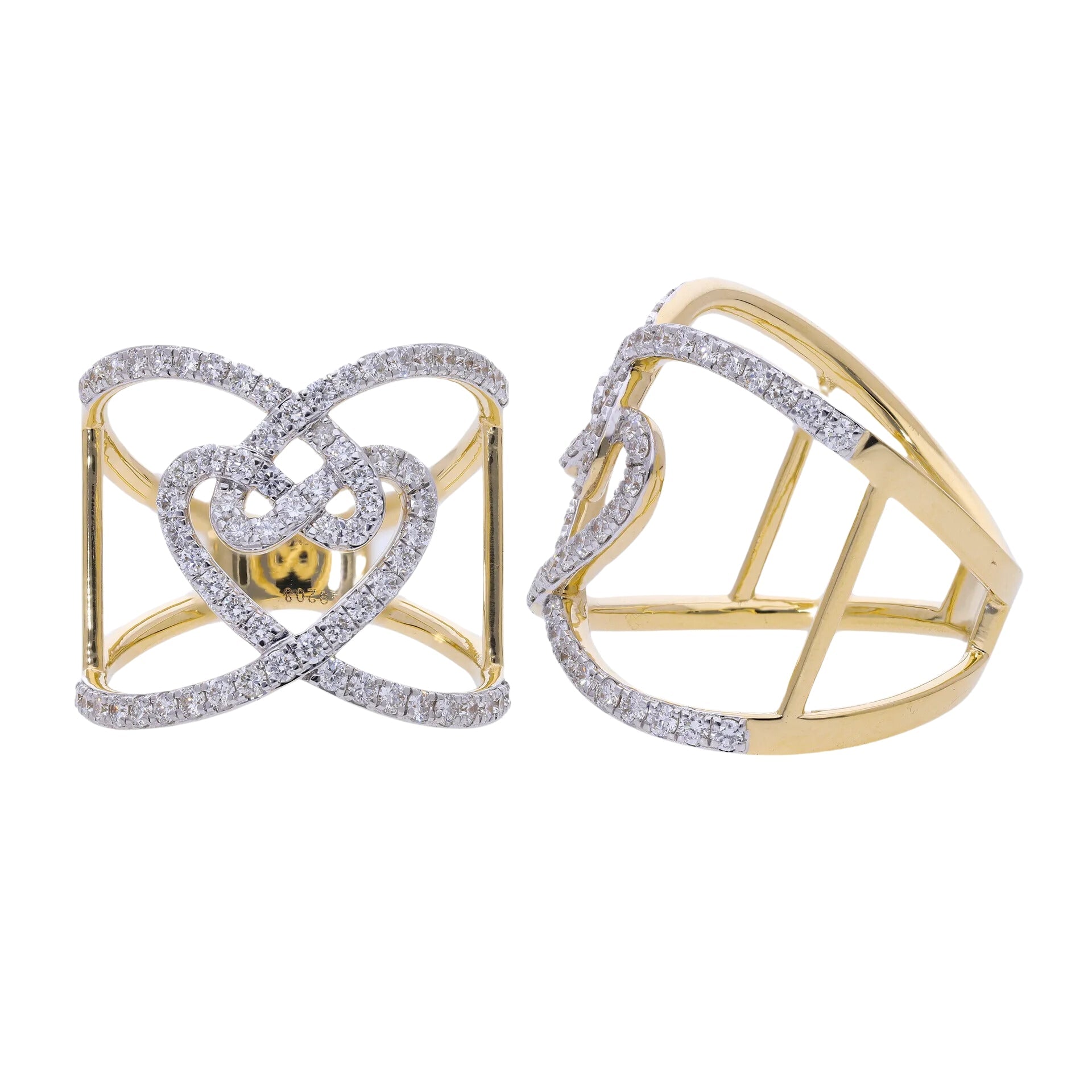 0.77 Ct Natural Diamond Lillian Heart Ring - Helodia Jewelry