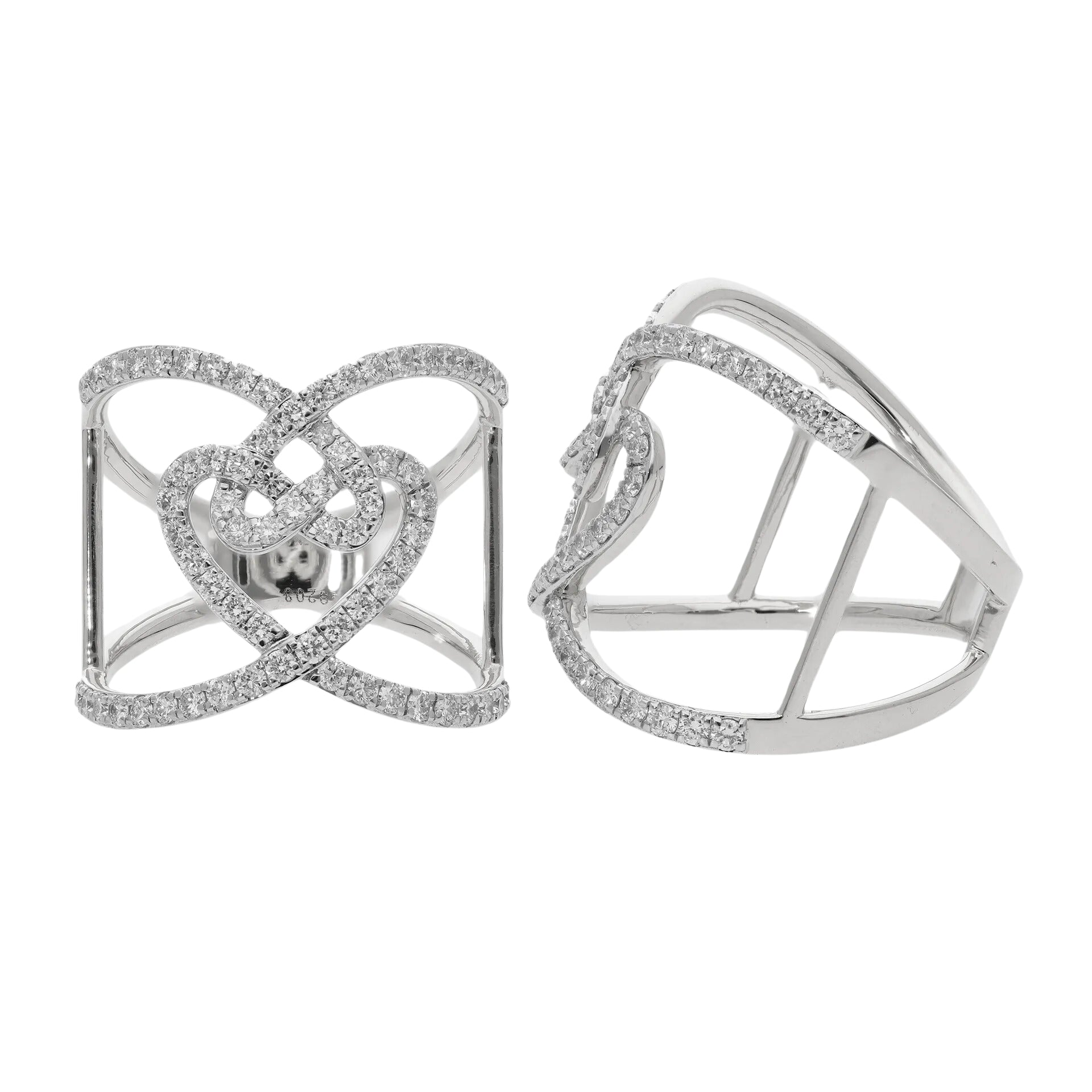 0.77 Ct Natural Diamond Lillian Heart Ring - Helodia Jewelry