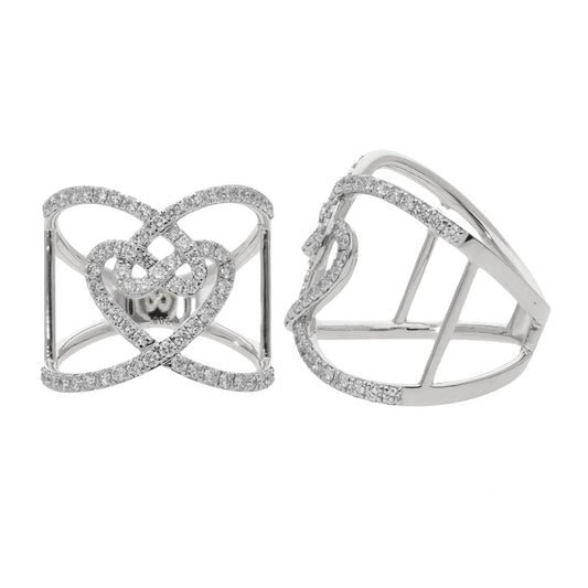 0.77 Ct Natural Diamond Lillian Heart Ring - Helodia Jewelry