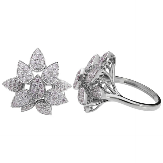 1.04 Ct Royal Natural Diamond Flower Ring - Helodia Jewelry