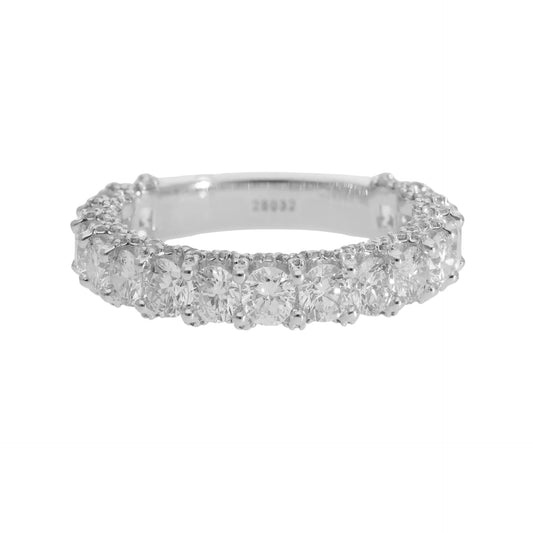 2.08 Ct Natural Pavé Diamond with Side Stones Eternity Ring - Helodia Jewelry