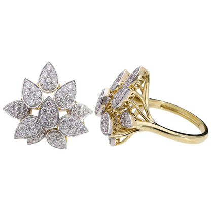 1.04 Ct Royal Natural Diamond Flower Ring - Helodia Jewelry