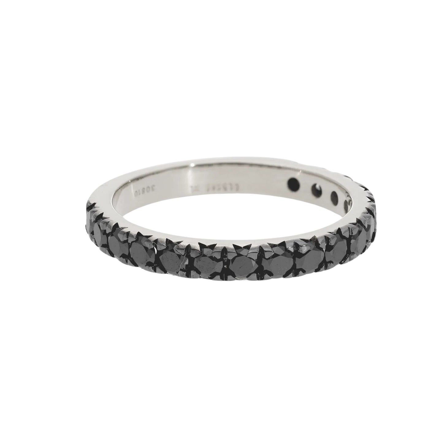 0.60 Ct Natural Black Diamond Eternity Ring - Helodia Jewelry