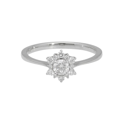 0.40 Ct Natural Brilliant Cut Diamond Sun Shaped Ring - Helodia Jewelry