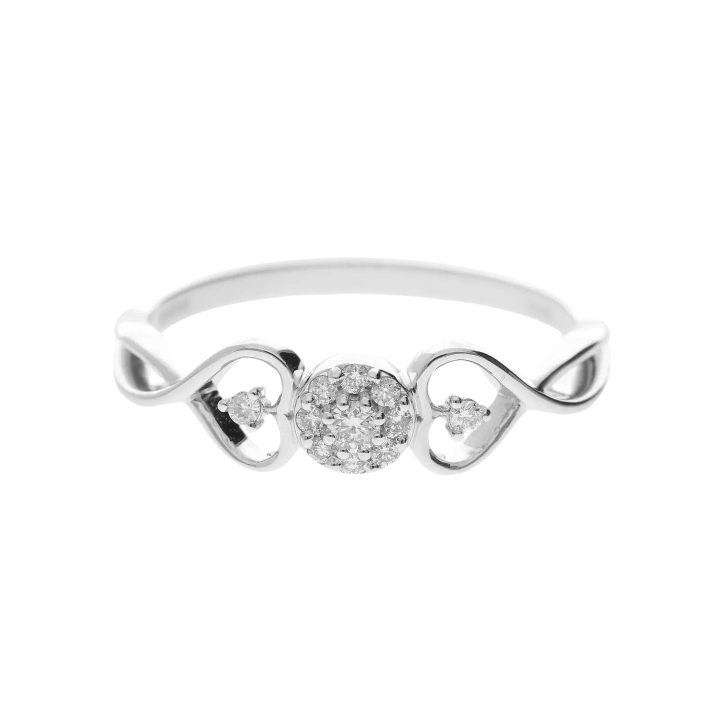 0.14 Ct Natural Diamond Love Ring - Helodia Jewelry