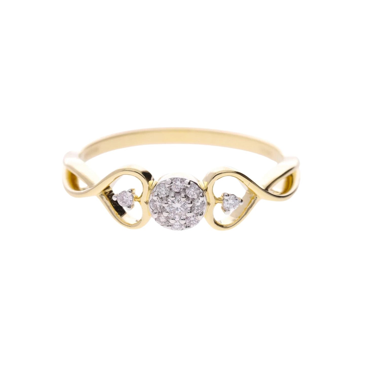 0.14 Ct Natural Diamond Love Ring - Helodia Jewelry