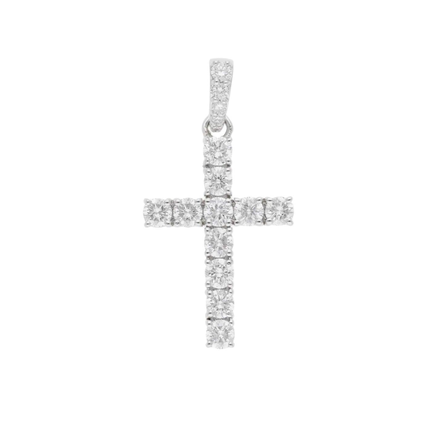 0.70 Ct Natural Diamond Cross Charm