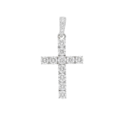 0.70 Ct Natural Diamond Cross Charm