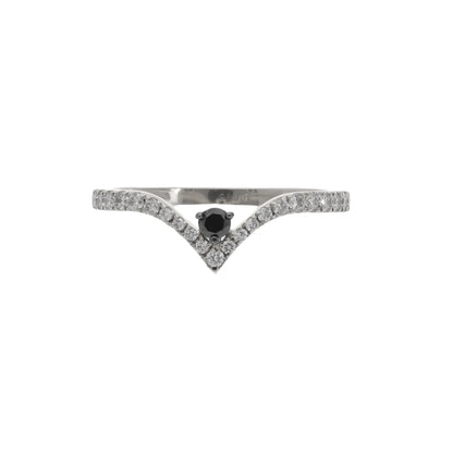 0.30 Ct Natural Brilliant Cut Diamond V Shaped Ring - Helodia Jewelry