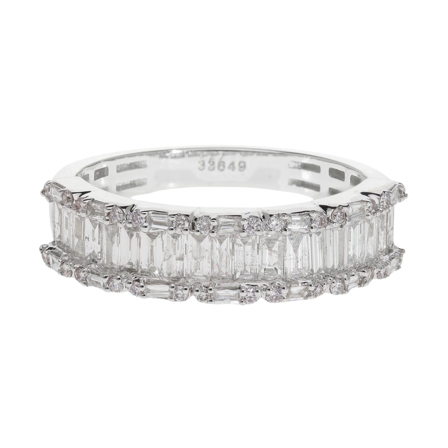 0.80 Ct Natural Baguette Diamond Eternity Ring - Helodia Jewelry