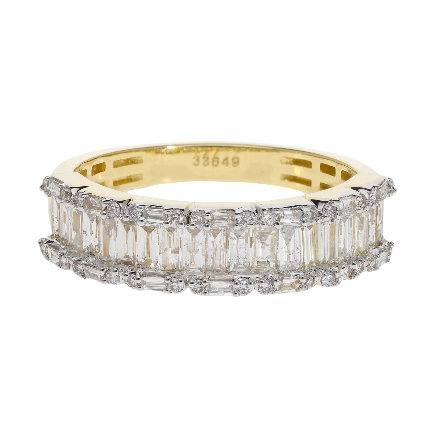 0.80 Ct Natural Baguette Diamond Eternity Ring - Helodia Jewelry