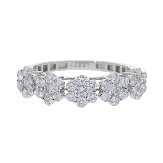 1.06 Ct Natural Diamond Flowers Ring - Helodia Jewelry