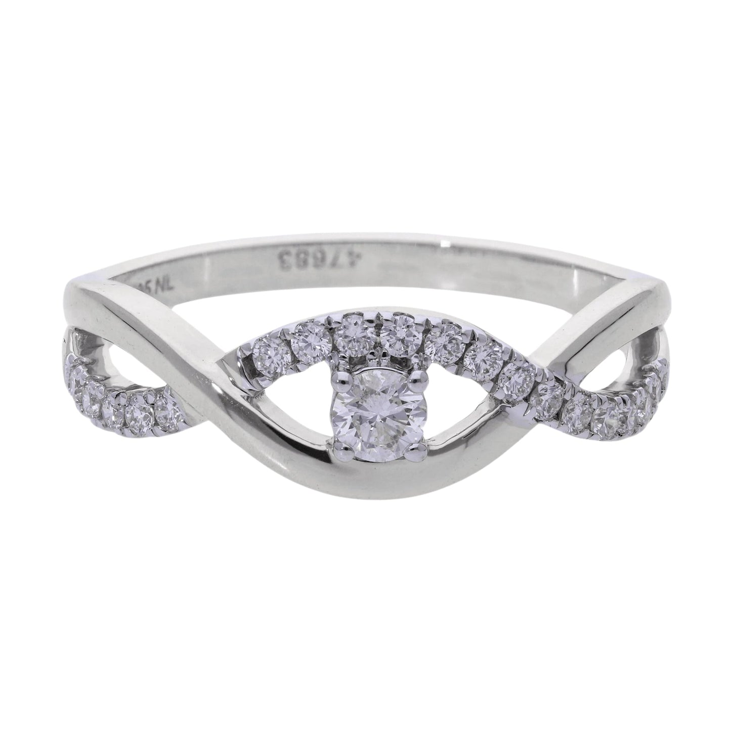 0.30 Ct Natural Brilliant Cut Pavé Diamond Eye Ring - Helodia Jewelry