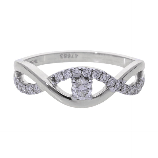 0.30 Ct Natural Brilliant Cut Pavé Diamond Eye Ring - Helodia Jewelry