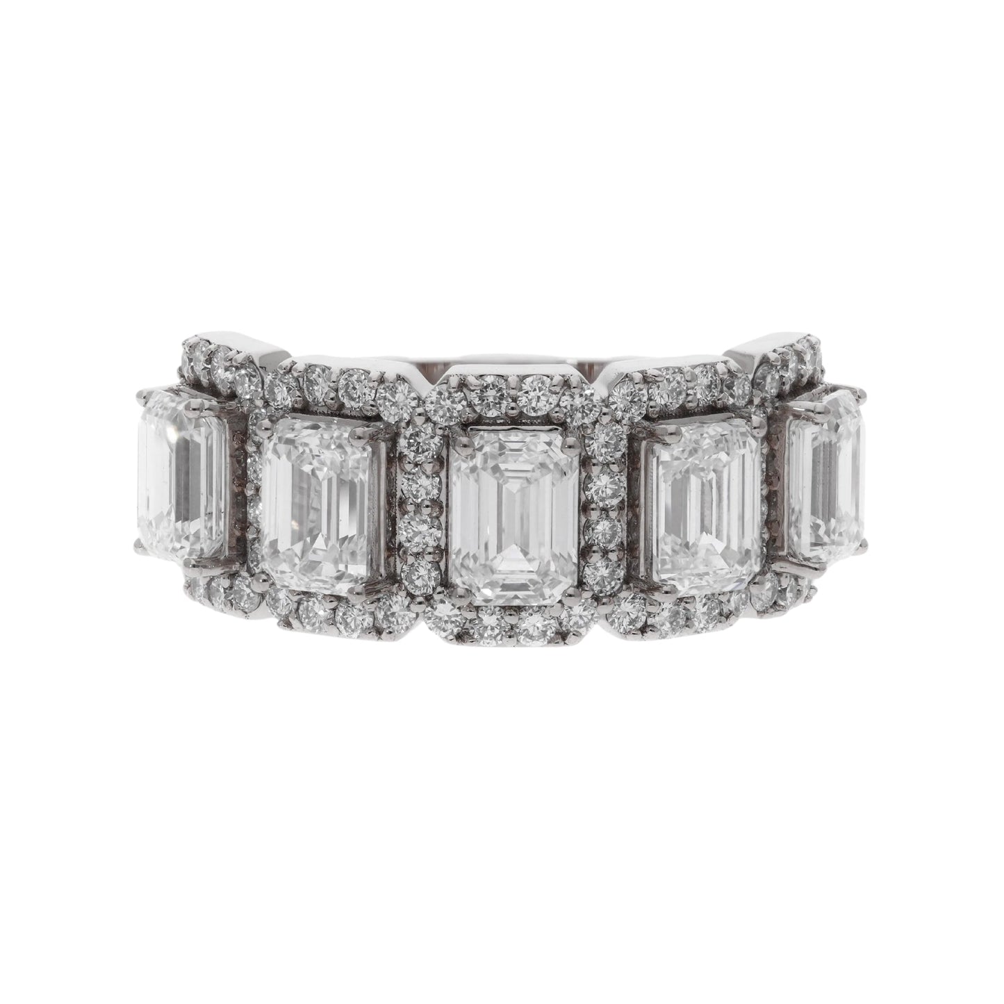 3.59 Ct Lab Grown Emerald Cut Diamond Halo Ring - Helodia Jewelry