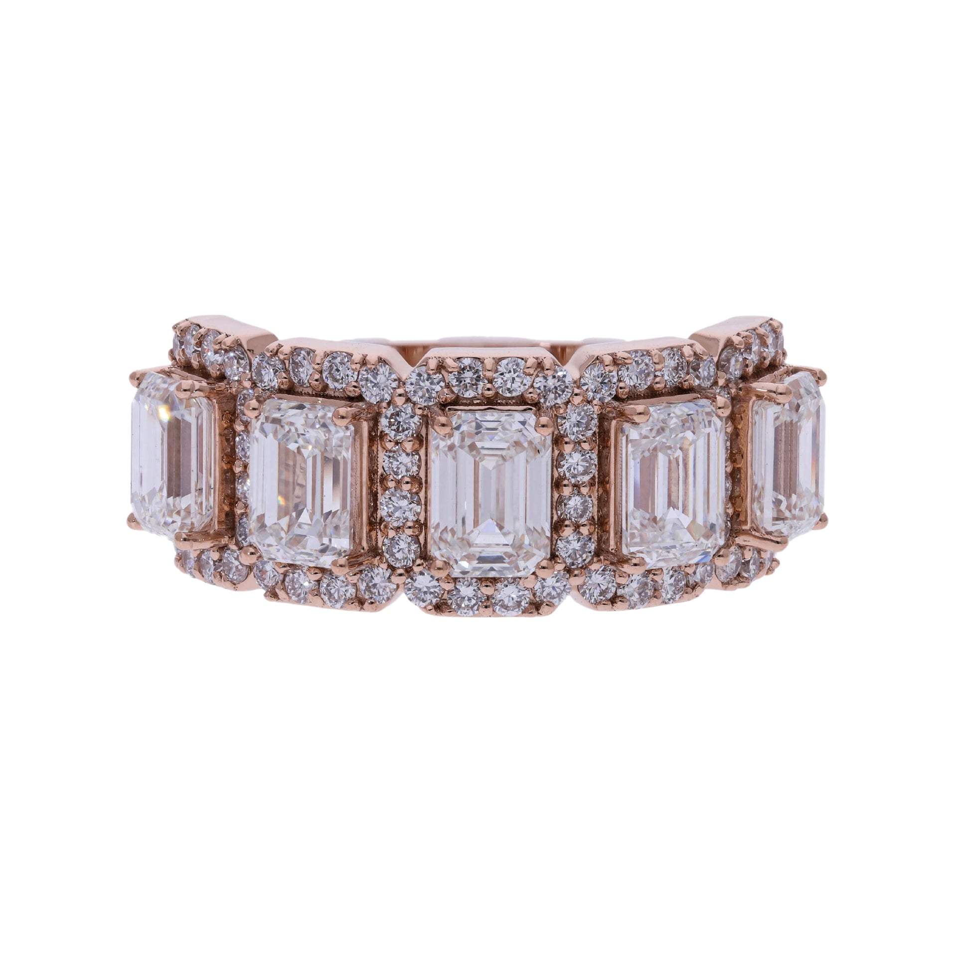 3.59 Ct Lab Grown Emerald Cut Diamond Halo Ring - Helodia Jewelry