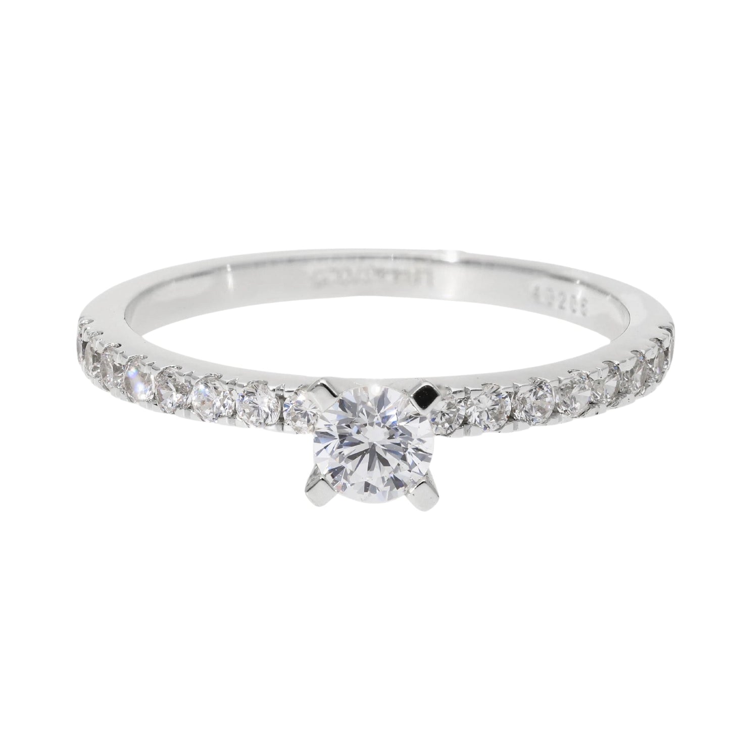 0.50 Ct Classic Natural Brilliant Cut Pavé Diamond Engagement Ring - Helodia Jewelry