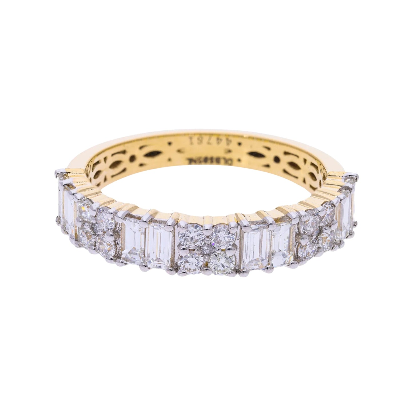 1.10 Ct Natural Baguette Diamond Eternity Ring - Helodia Jewelry