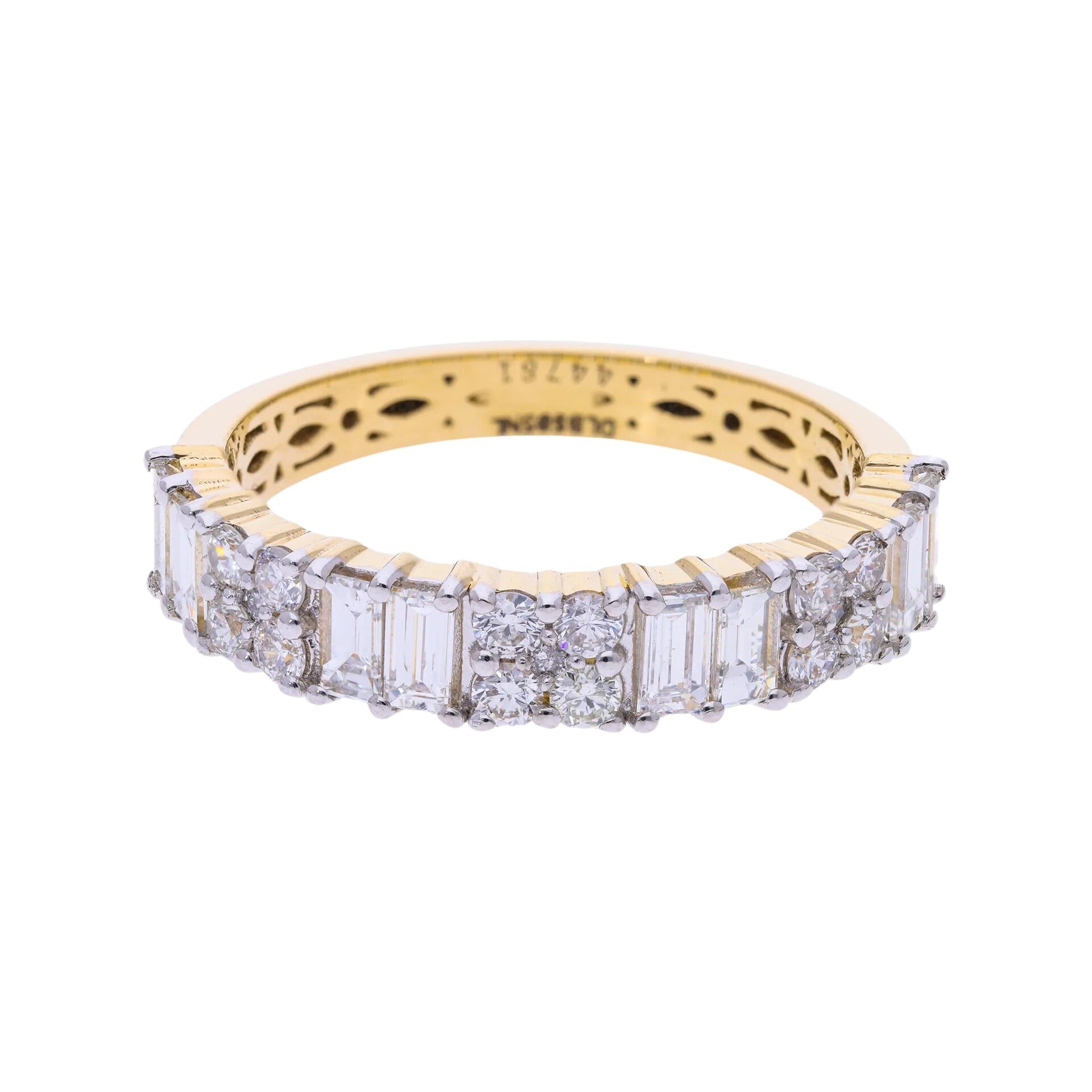 1.10 Ct Natural Baguette Diamond Eternity Ring - Helodia Jewelry