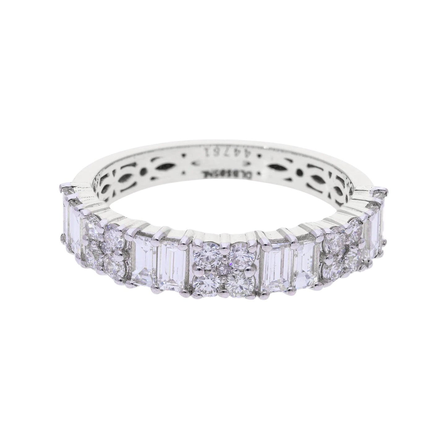 1.10 Ct Natural Baguette Diamond Eternity Ring - Helodia Jewelry