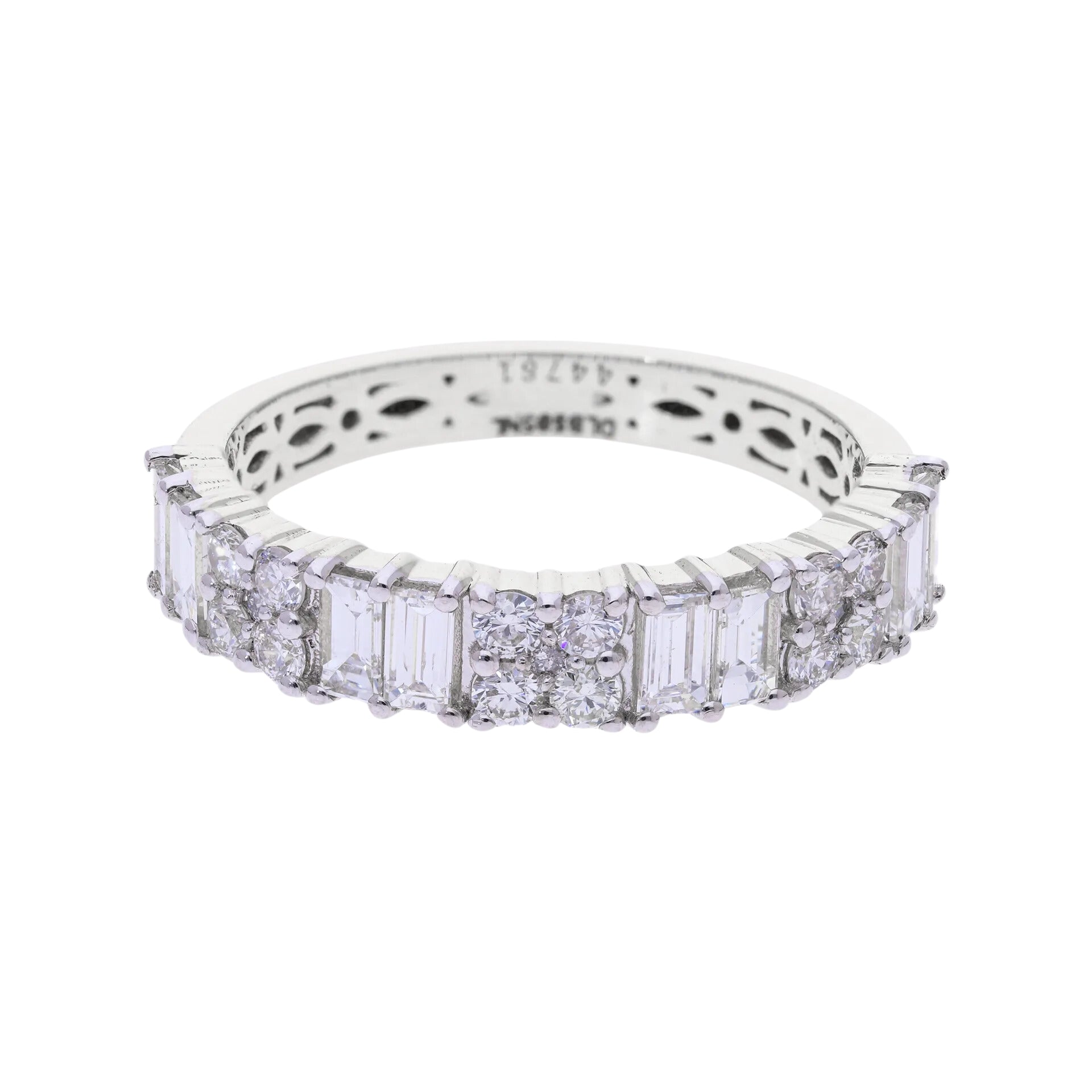 1.10 Ct Natural Baguette Diamond Eternity Ring - Helodia Jewelry
