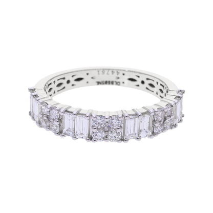 1.10 Ct Natural Baguette Diamond Eternity Ring - Helodia Jewelry