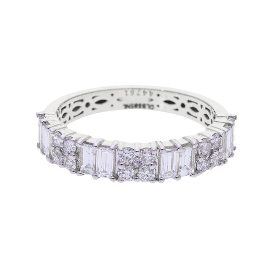 1.10 Ct Natural Baguette Diamond Eternity Ring - Helodia Jewelry