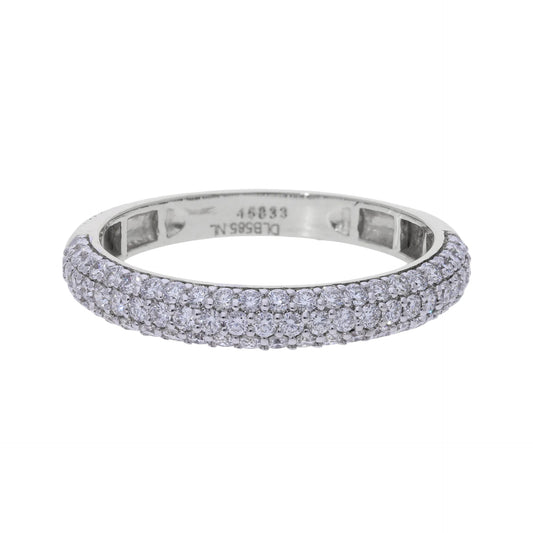 0.64 Ct Natural Pavé Diamond Eternity Ring - Helodia Jewelry