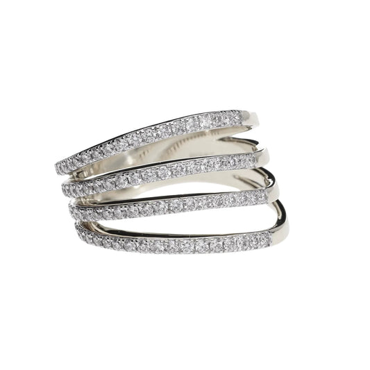 0.77 Ct Natural Pavé Diamond Astra Ring - Helodia Jewelry