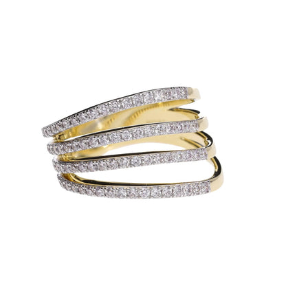 0.77 Ct Natural Pavé Diamond Astra Ring - Helodia Jewelry