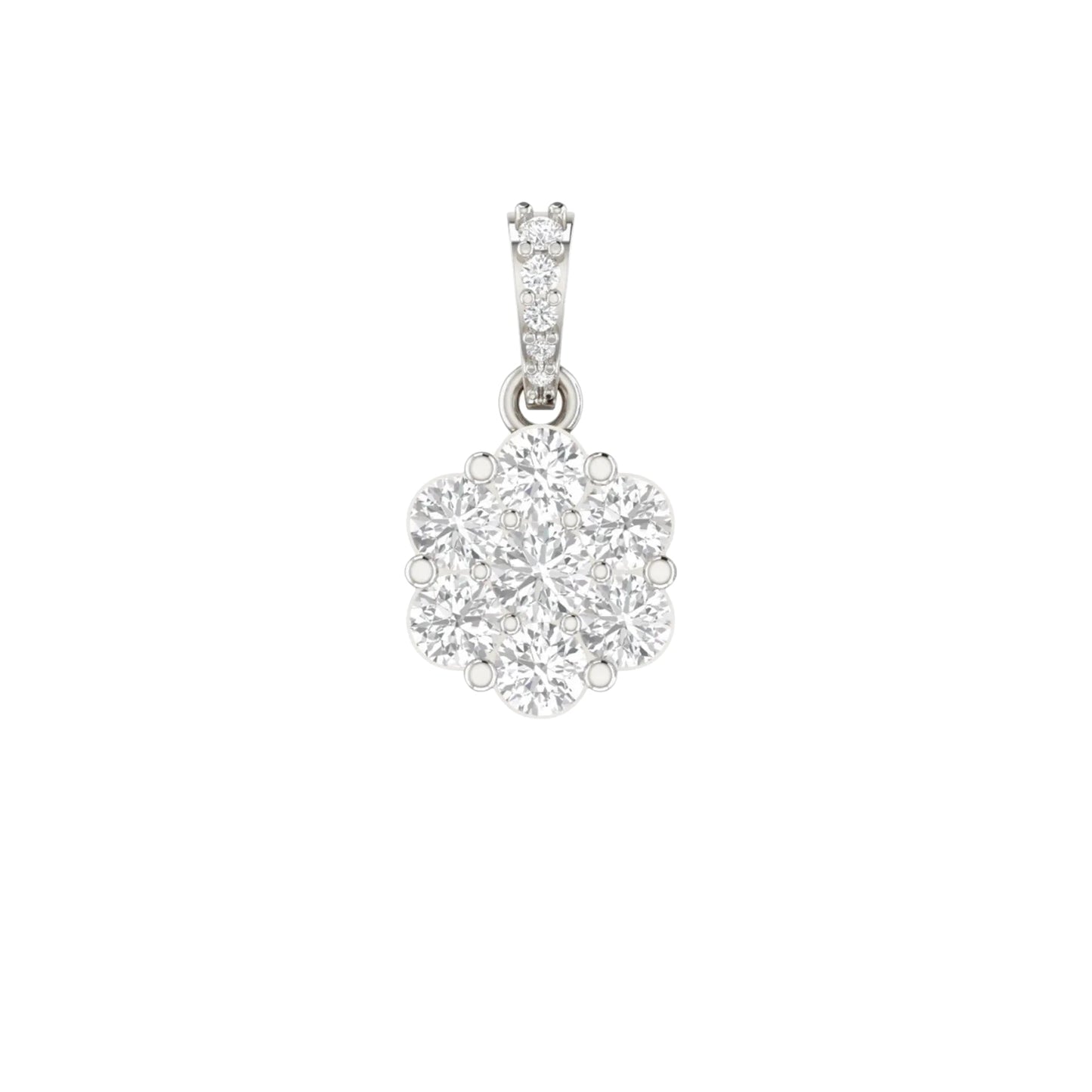1.40 Ct Natural Diamond Flower Charm