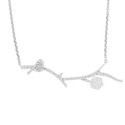 0.80 Ct Natural Diamond Tree Branch Necklace