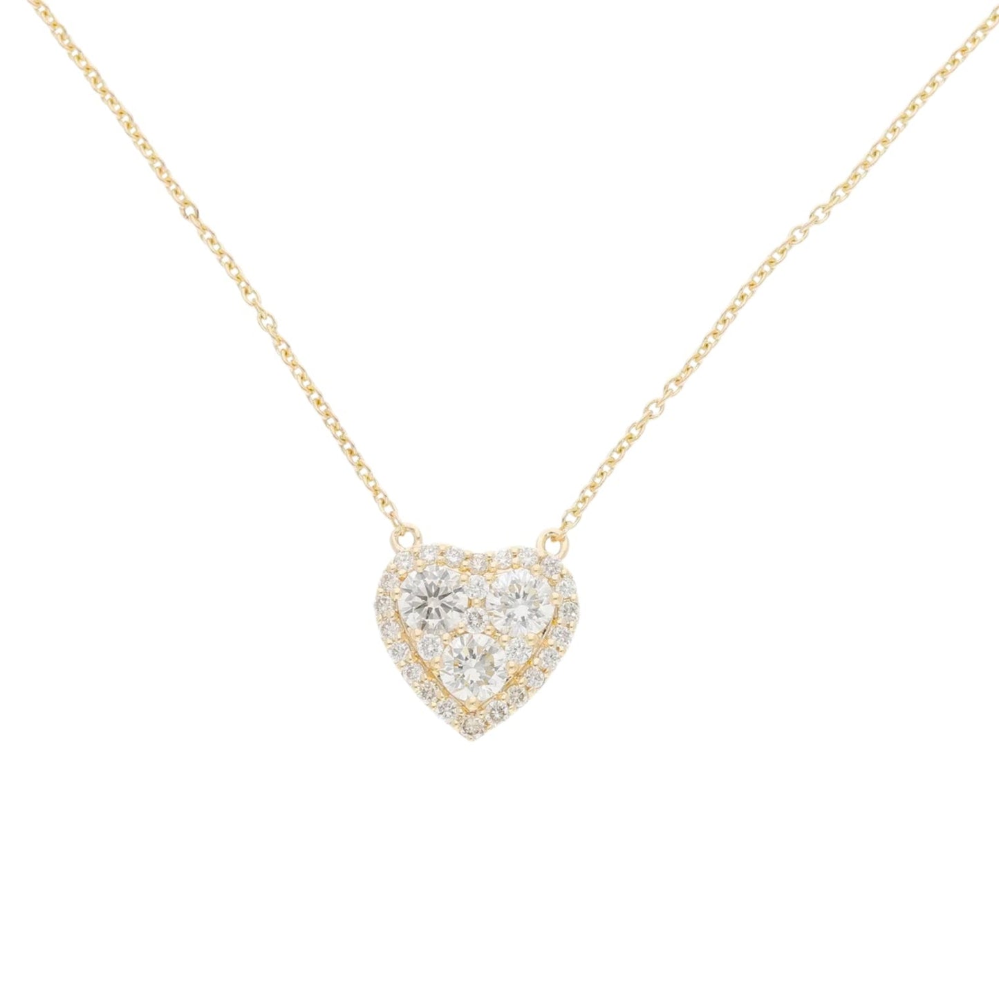 1 Ct Natural Diamond Heart Necklace