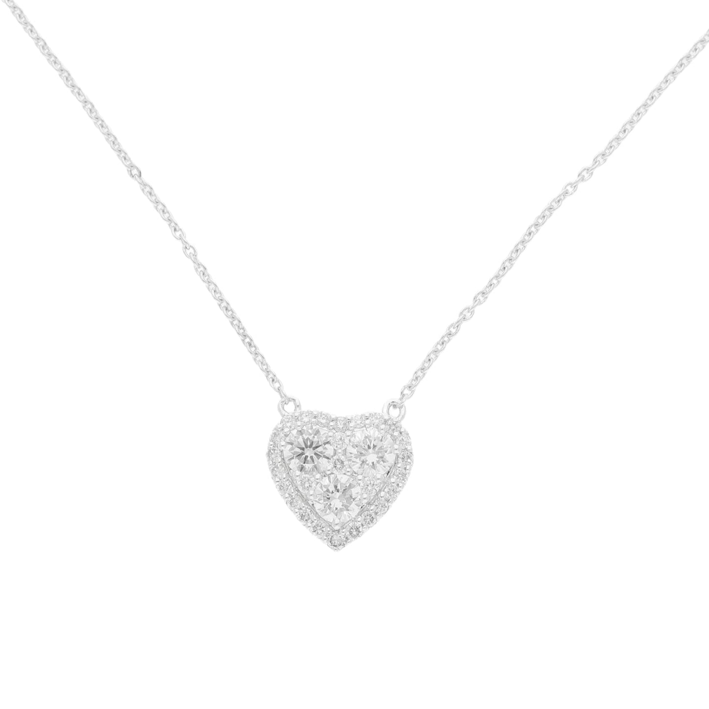 1 Ct Natural Diamond Heart Necklace