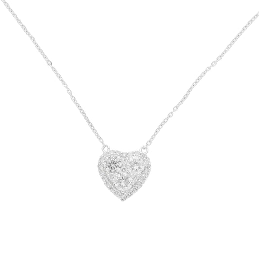 1 Ct Natural Diamond Heart Necklace