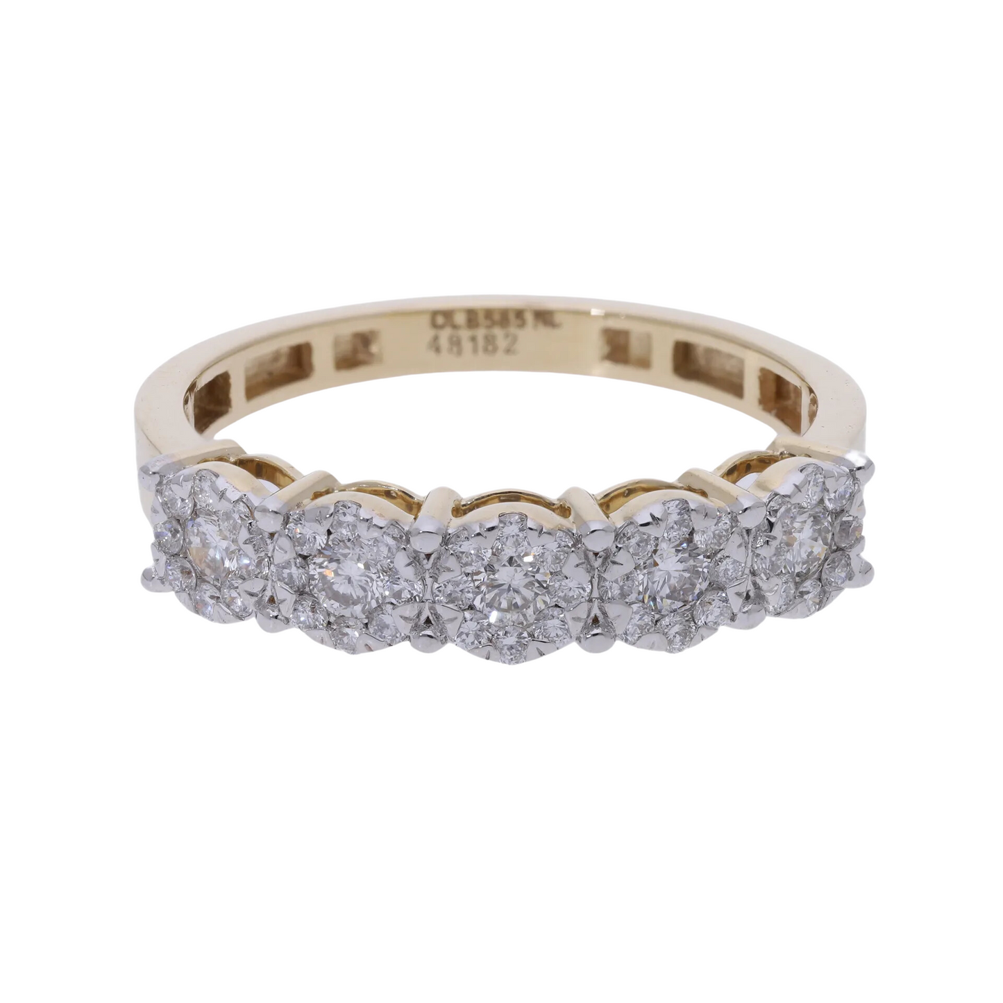0.52 Ct Natural Diamond Half Band Eternity Ring - Helodia Jewelry