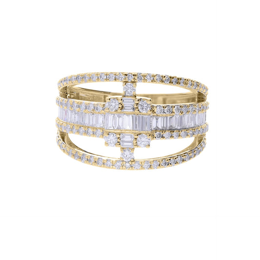 1.20 Ct Natural Baguette Diamond Divine Ring - Helodia Jewelry