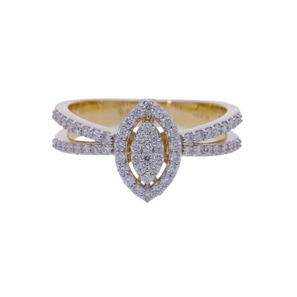 0.44 Ct Natural Diamond Marquise Shaped Ring - Helodia Jewelry