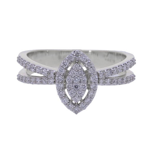 0.44 Ct Natural Diamond Marquise Shaped Ring - Helodia Jewelry