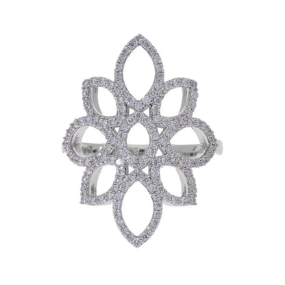 0.62 Ct Natural Diamond Flower Ring