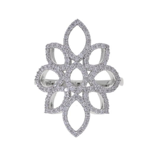 0.62 Ct Natural Diamond Flower Ring