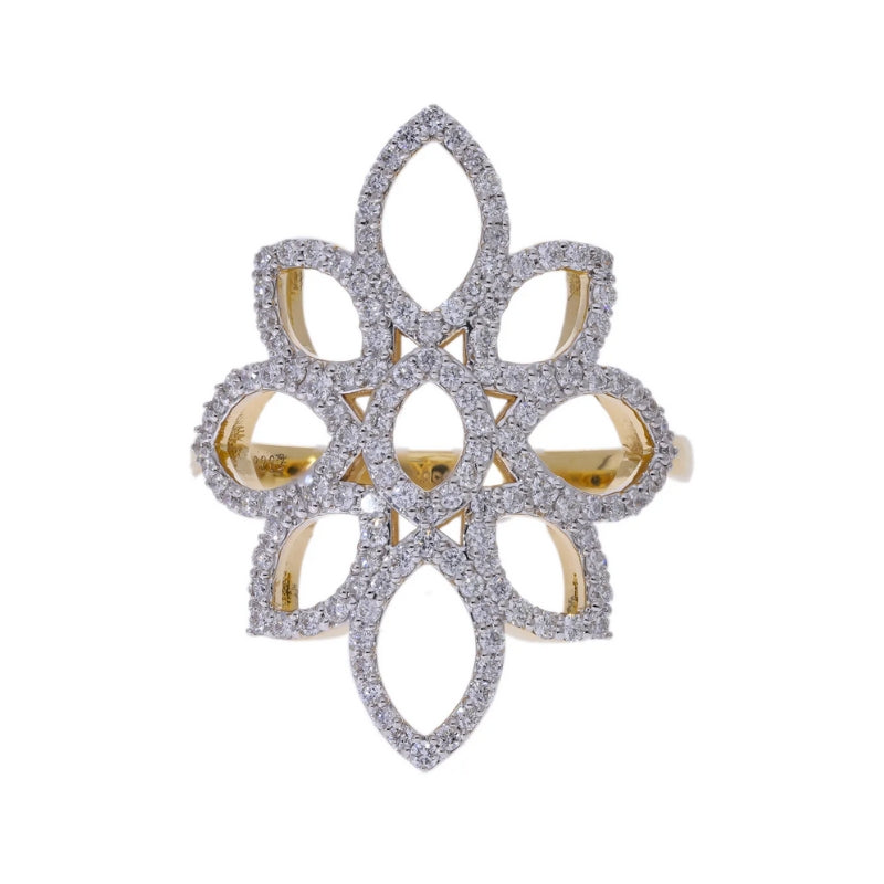 0.62 Ct Natural Diamond Flower Ring