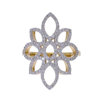 0.62 Ct Natural Diamond Flower Ring