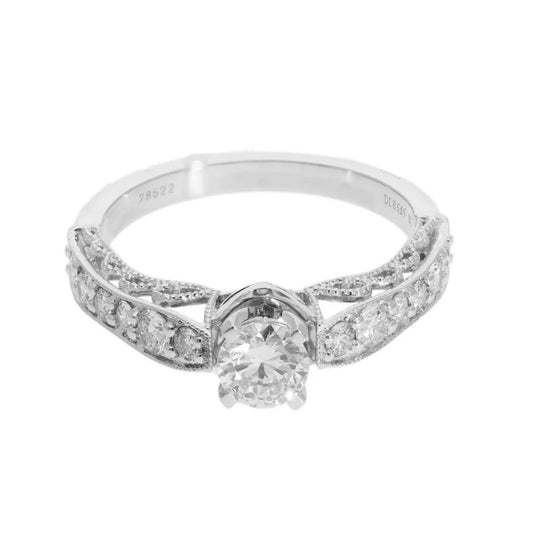 0.80 Ct Natural Brilliant Cut Diamond Engagement Ring