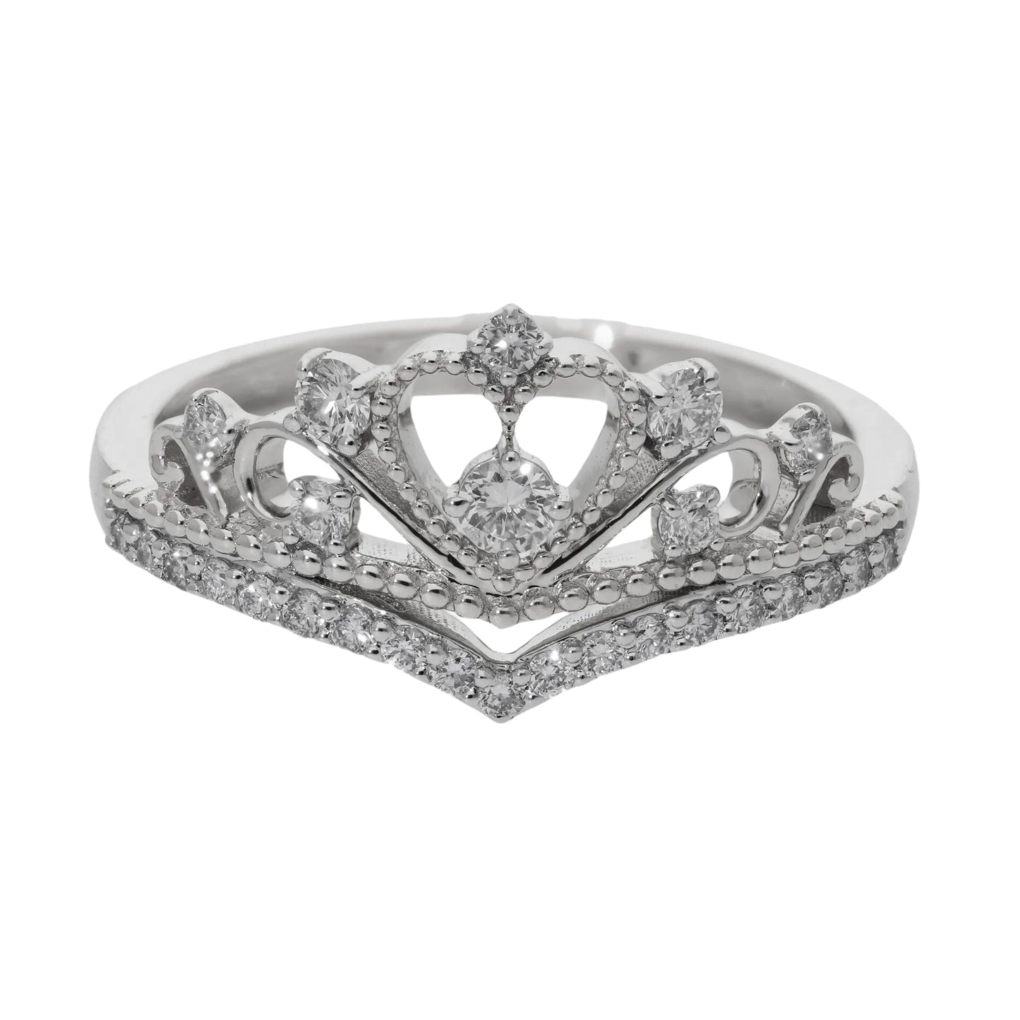 0.40 Ct Natural Diamond Crown Ring - Helodia Jewelry